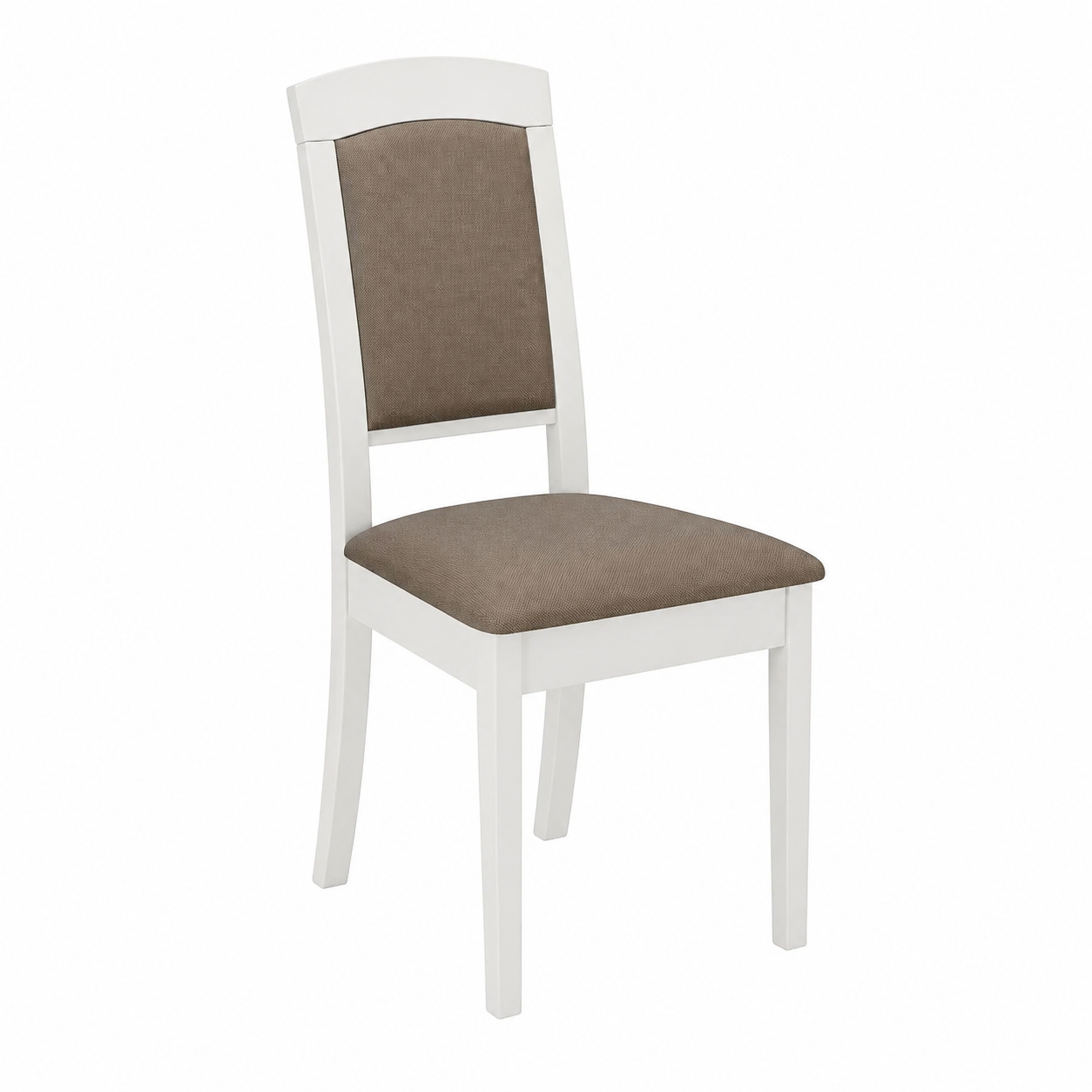 Chaise en bois tapissée marron et blanc 96x47x43cm