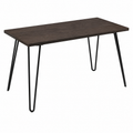 Table d'appoint en métal noir et bois foncé 120 x 60 cm