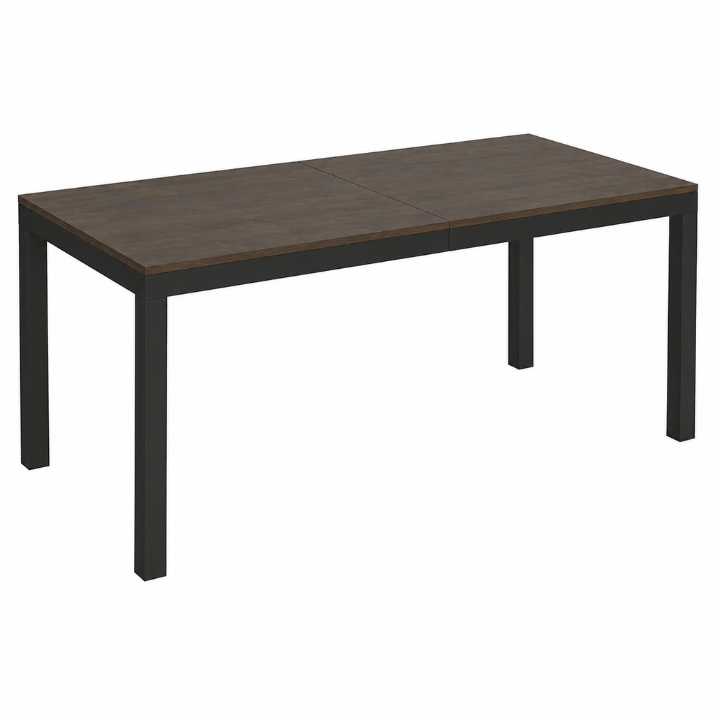 Grande table à manger rectangulaire en noyer avec extension
