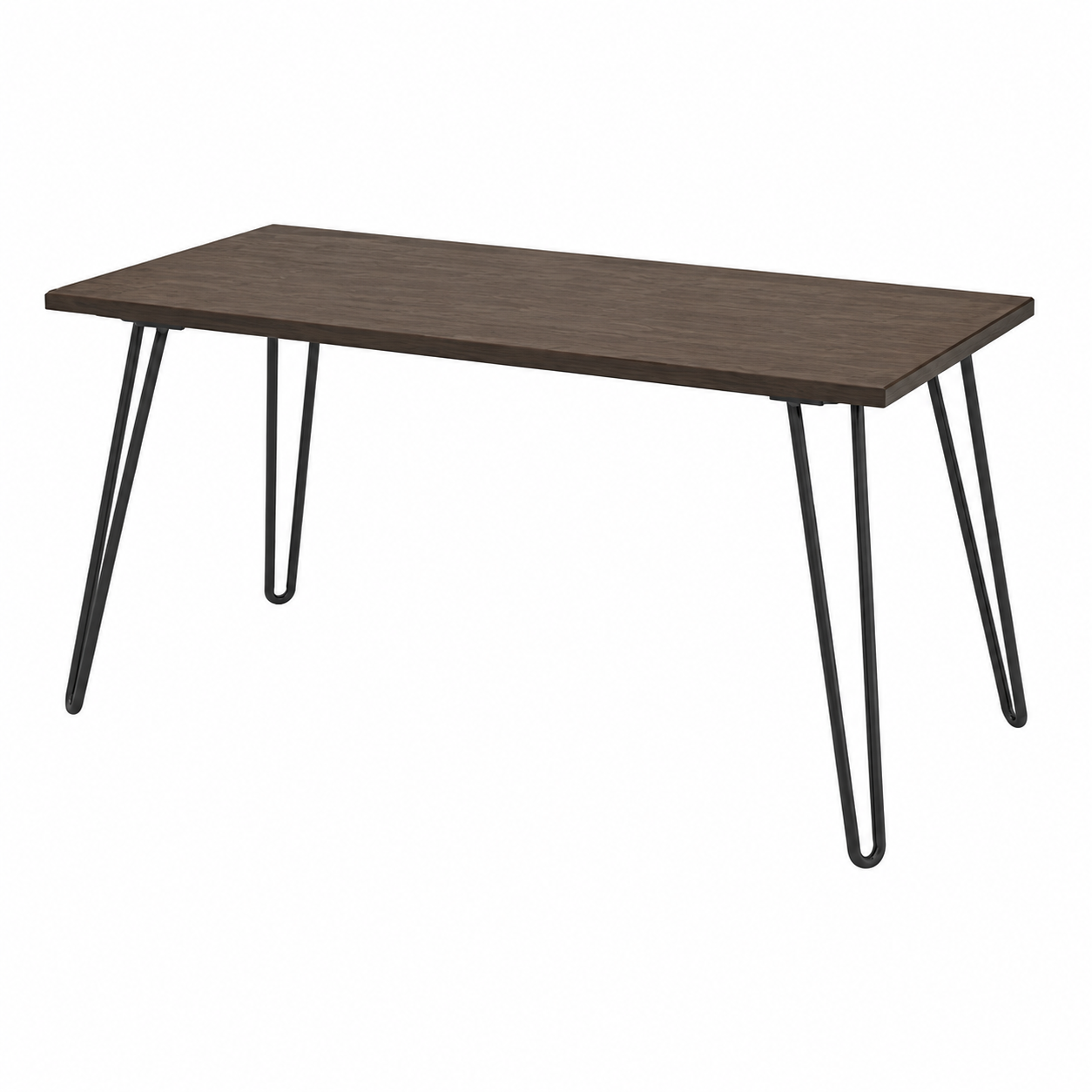 Table d'appoint en métal noir et bois foncé 120 x 60 cm