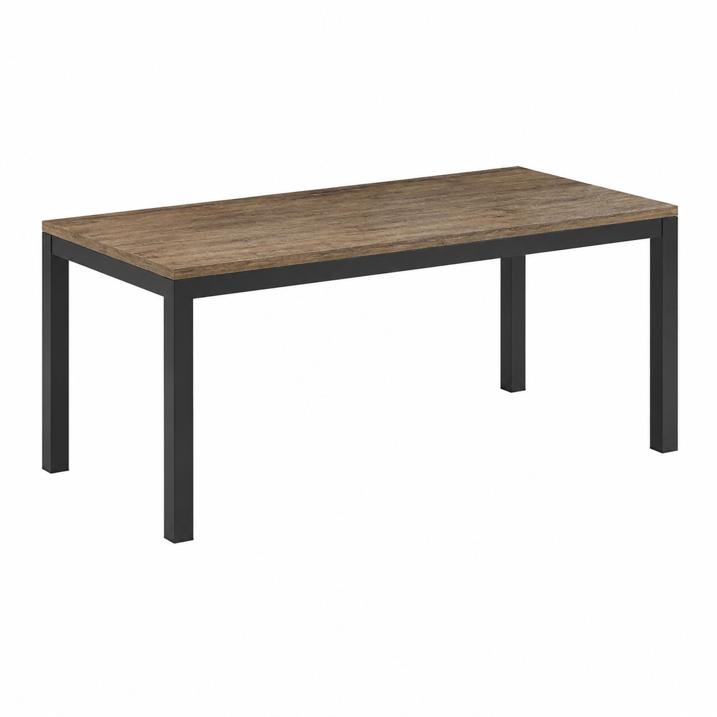 Grande table à manger rectangulaire en noyer avec extension