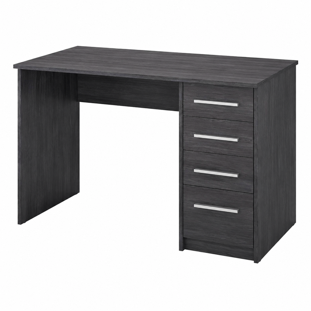 Bureau avec 4 tiroirs en chêne gris cendré