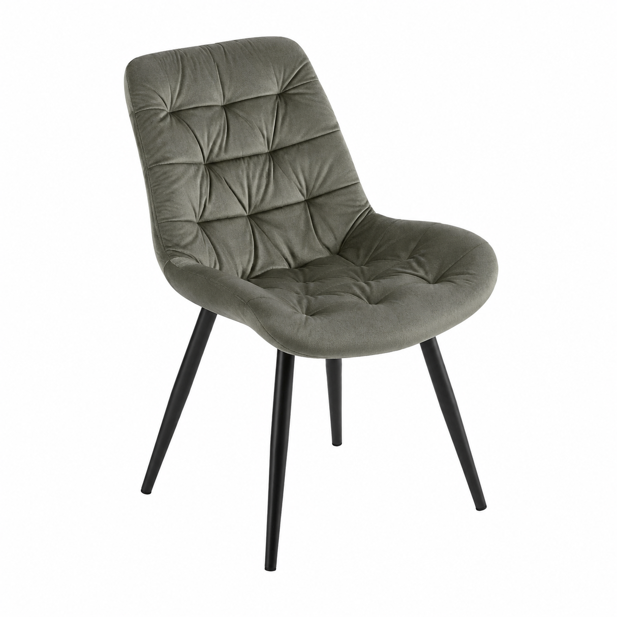 Chaise de salle à manger en velours anthracite