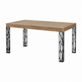 Table à manger extensible en chêne avec cadre anthracite