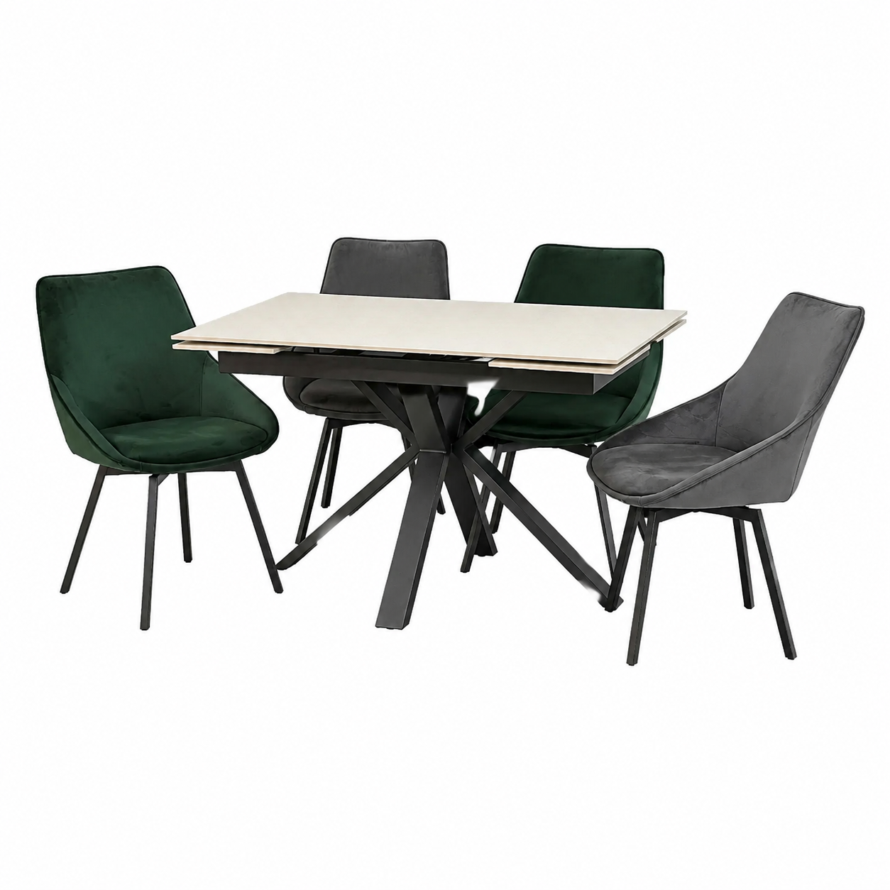 Table à manger extensible en céramique terrazzo 180-240 cm
