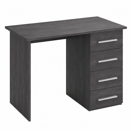 Bureau avec 4 tiroirs en chêne gris cendré