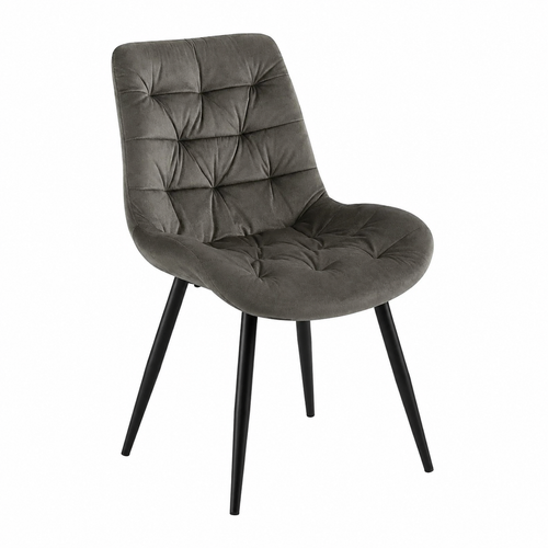 Chaise de salle à manger en velours anthracite