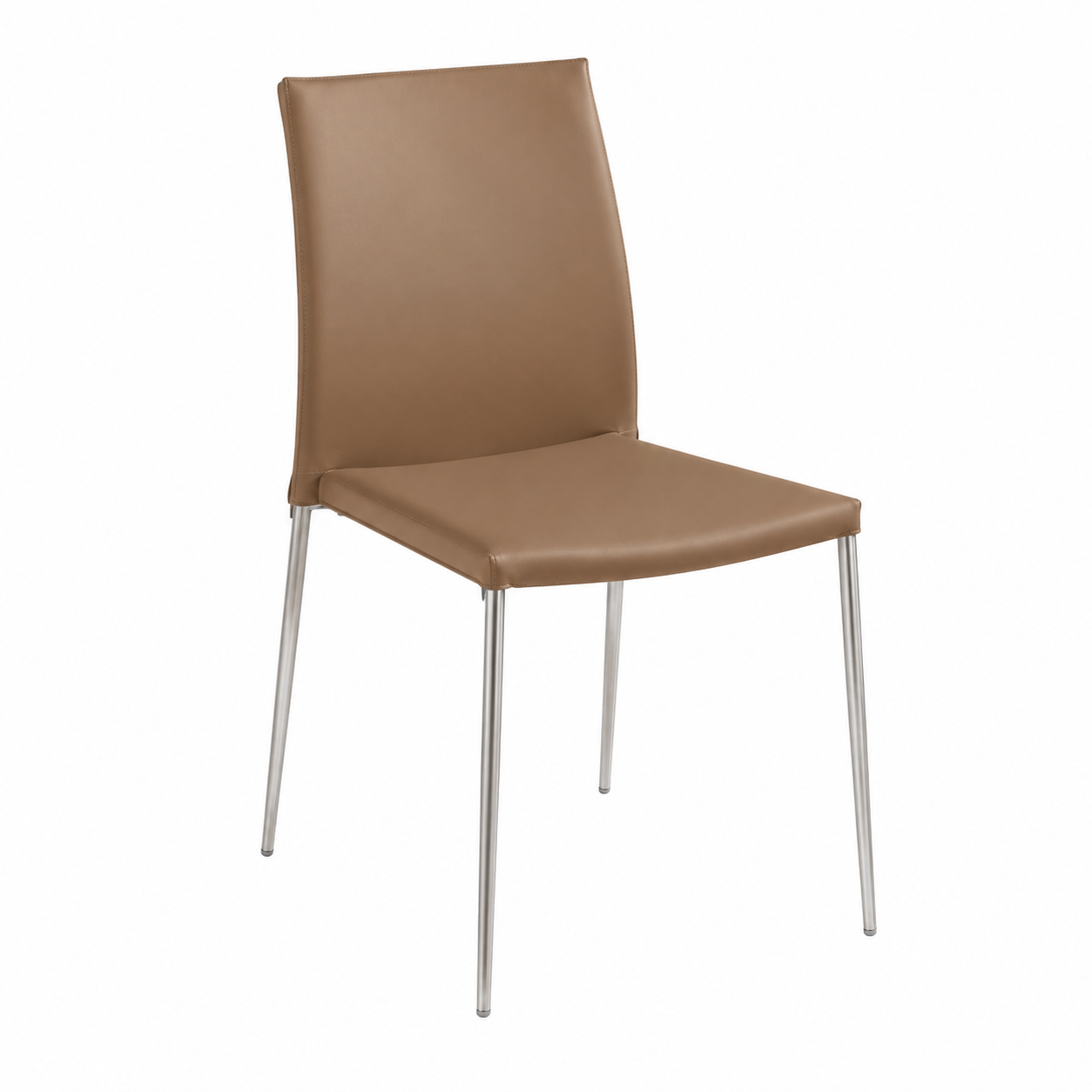 Lot de 4 chaises empilables en similicuir bicolore avec pieds métalliques