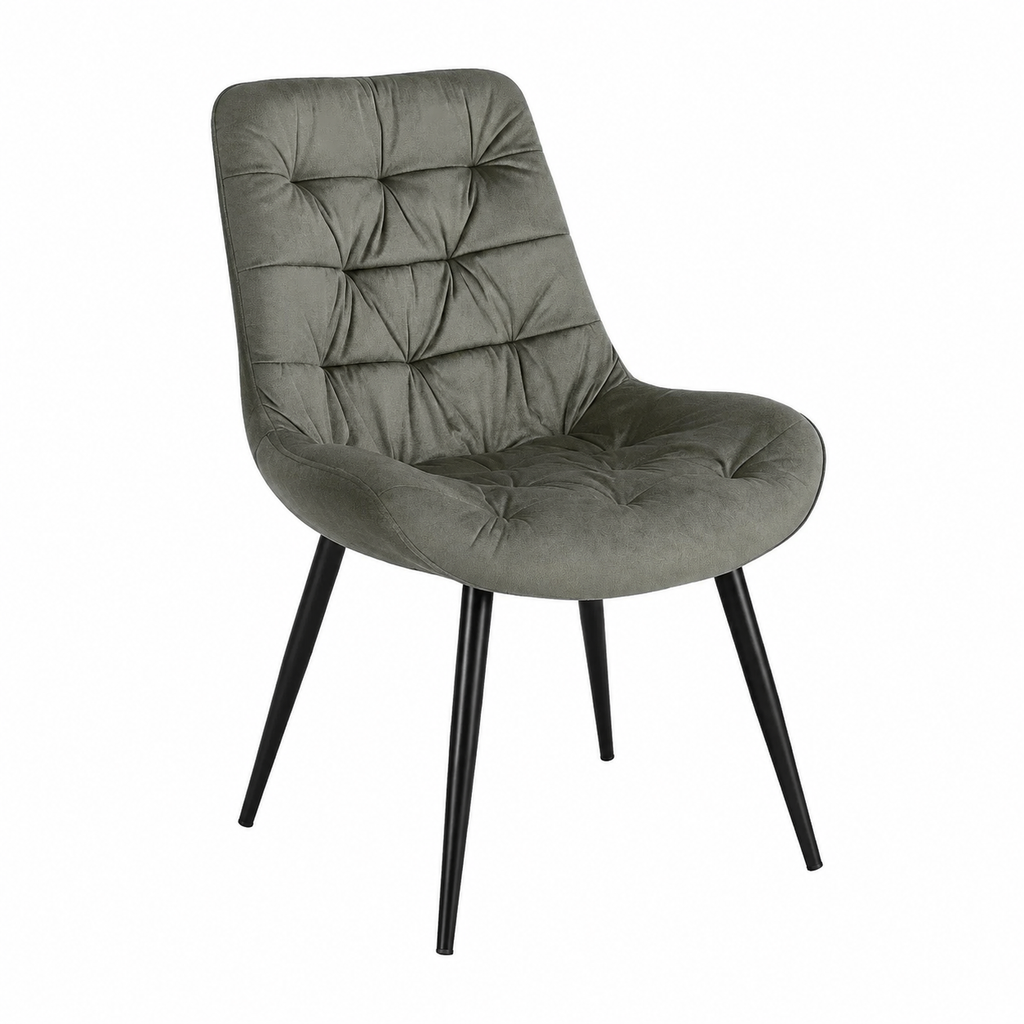 Chaise de salle à manger en velours anthracite