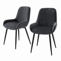 Ensemble de 2 chaises de salle à manger anthracites avec pieds en métal