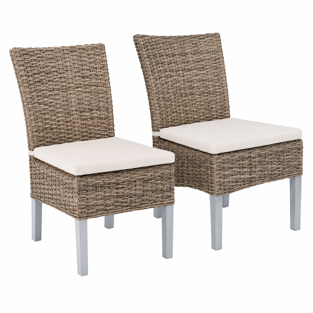 Chaises en Kubu Tressé avec Pieds en Bois