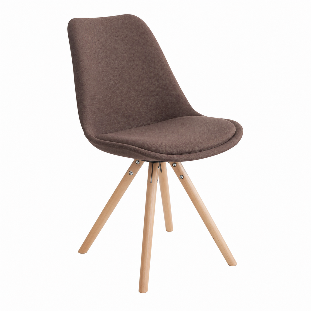 Chaise de salle à manger en tissu et bois marron