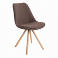 Chaise de salle à manger en tissu et bois marron