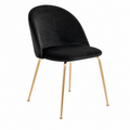 Lot de 2 chaises en velours noir avec dossier rond