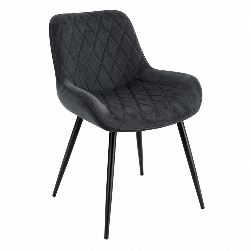 Ensemble de 2 chaises de salle à manger anthracites avec pieds en métal