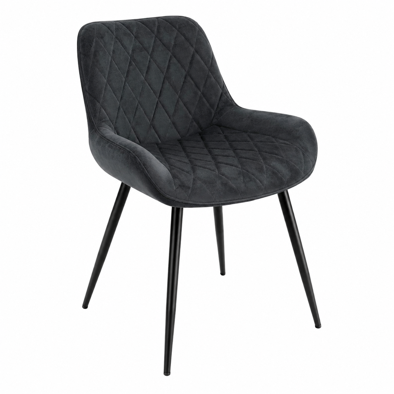 Ensemble de 2 chaises de salle à manger anthracites avec pieds en métal
