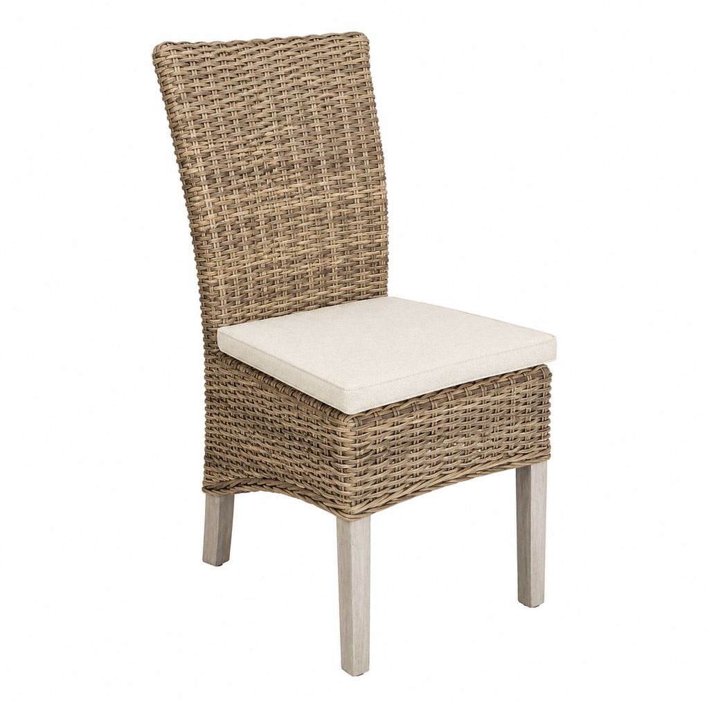 Chaises en Kubu Tressé avec Pieds en Bois