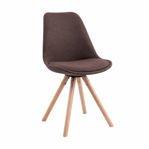 Chaise de salle à manger en tissu et bois marron