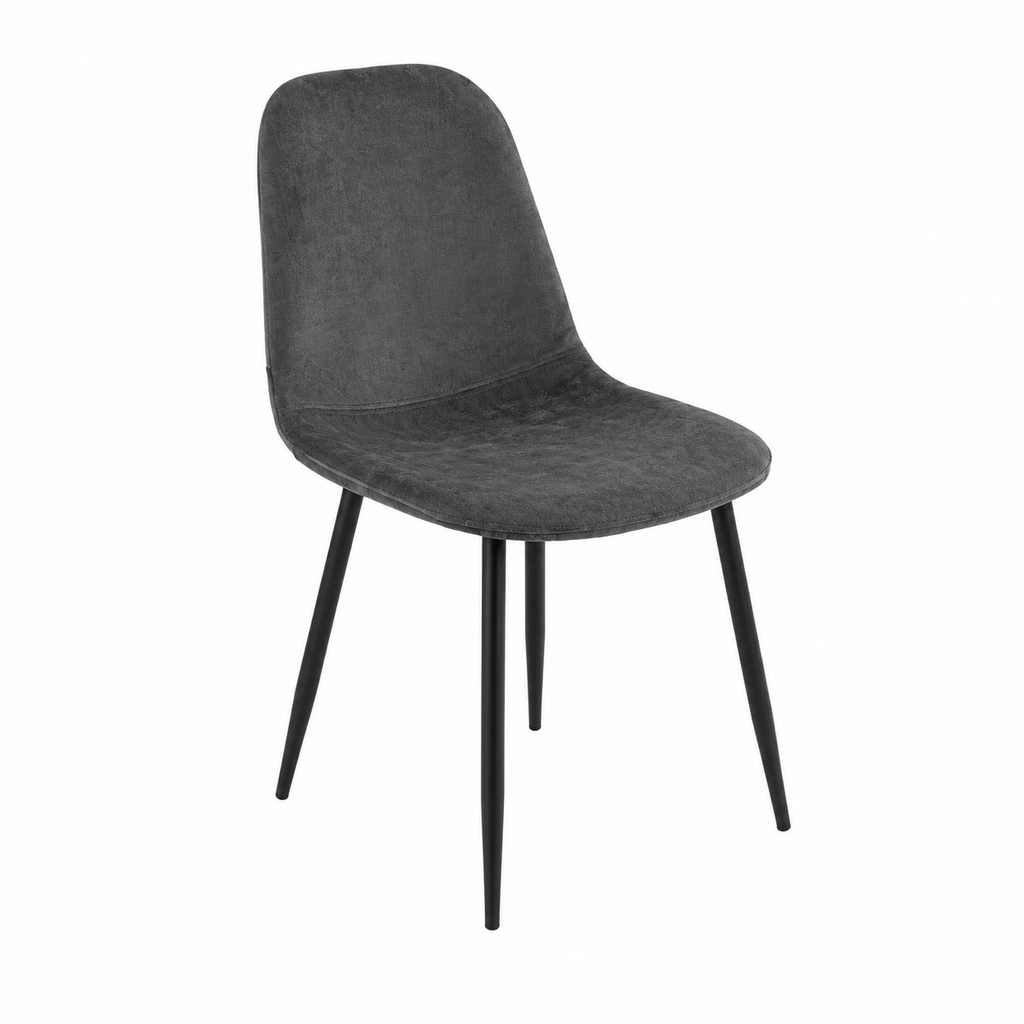 Lot de 4 chaises de salle à manger en velours et métal noir