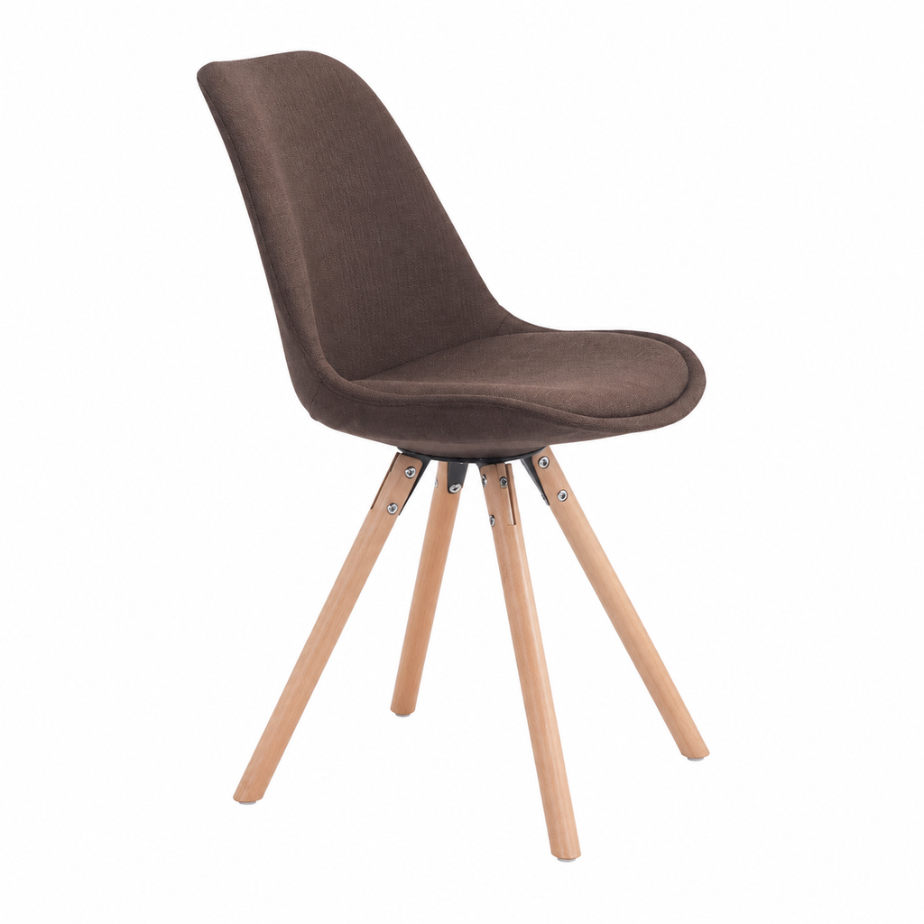 Chaise de salle à manger en tissu et bois marron