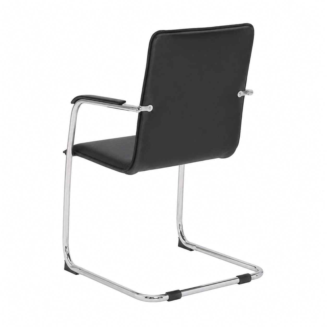 Ensemble de 2 chaises pivotantes en similicuir noir et métal
