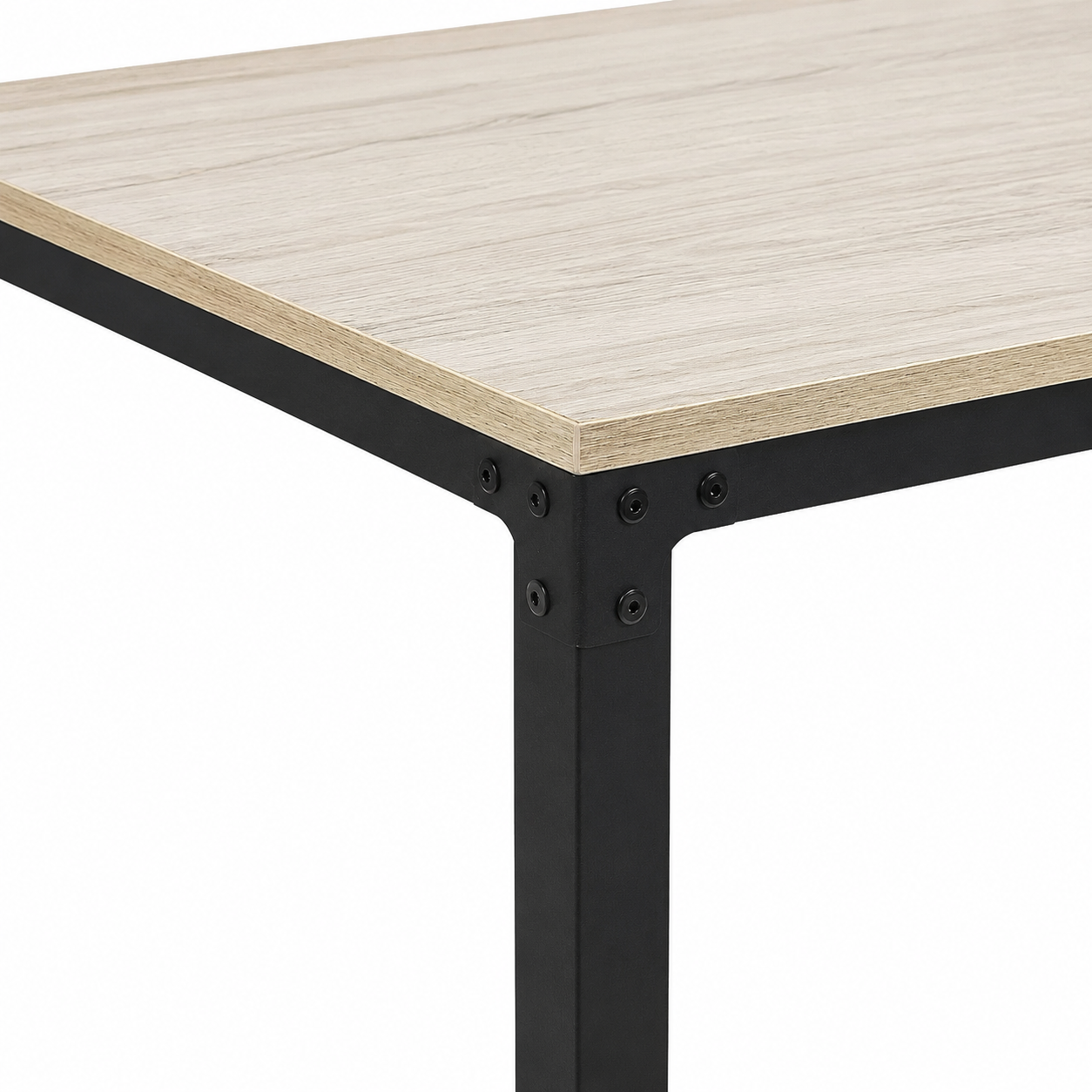 Table de salle à manger en bois clair et noir 150 x 90 cm