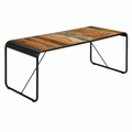 Table à manger en bois recyclé avec pieds en métal noir 180 cm