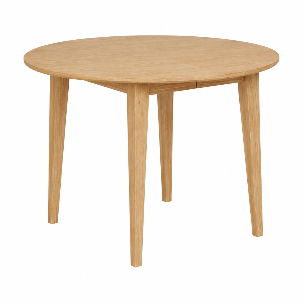 Table ronde extensible en chêne massif 105 cm