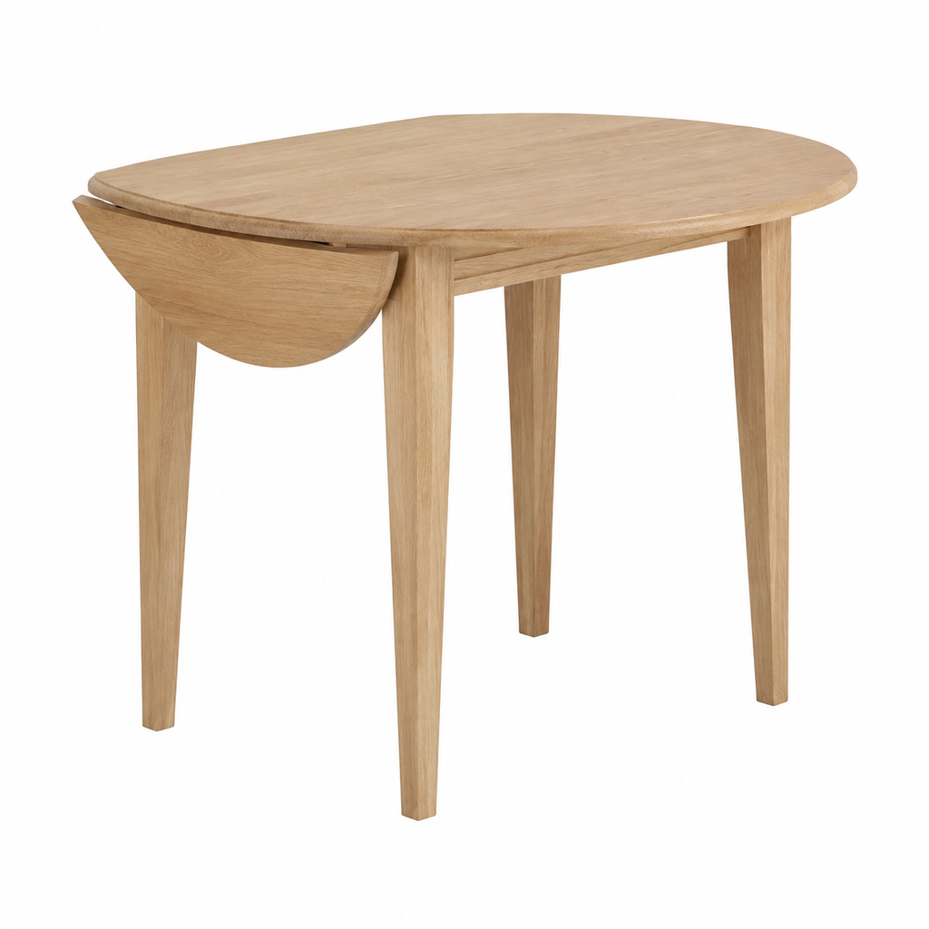 Table ronde extensible en chêne massif 105 cm