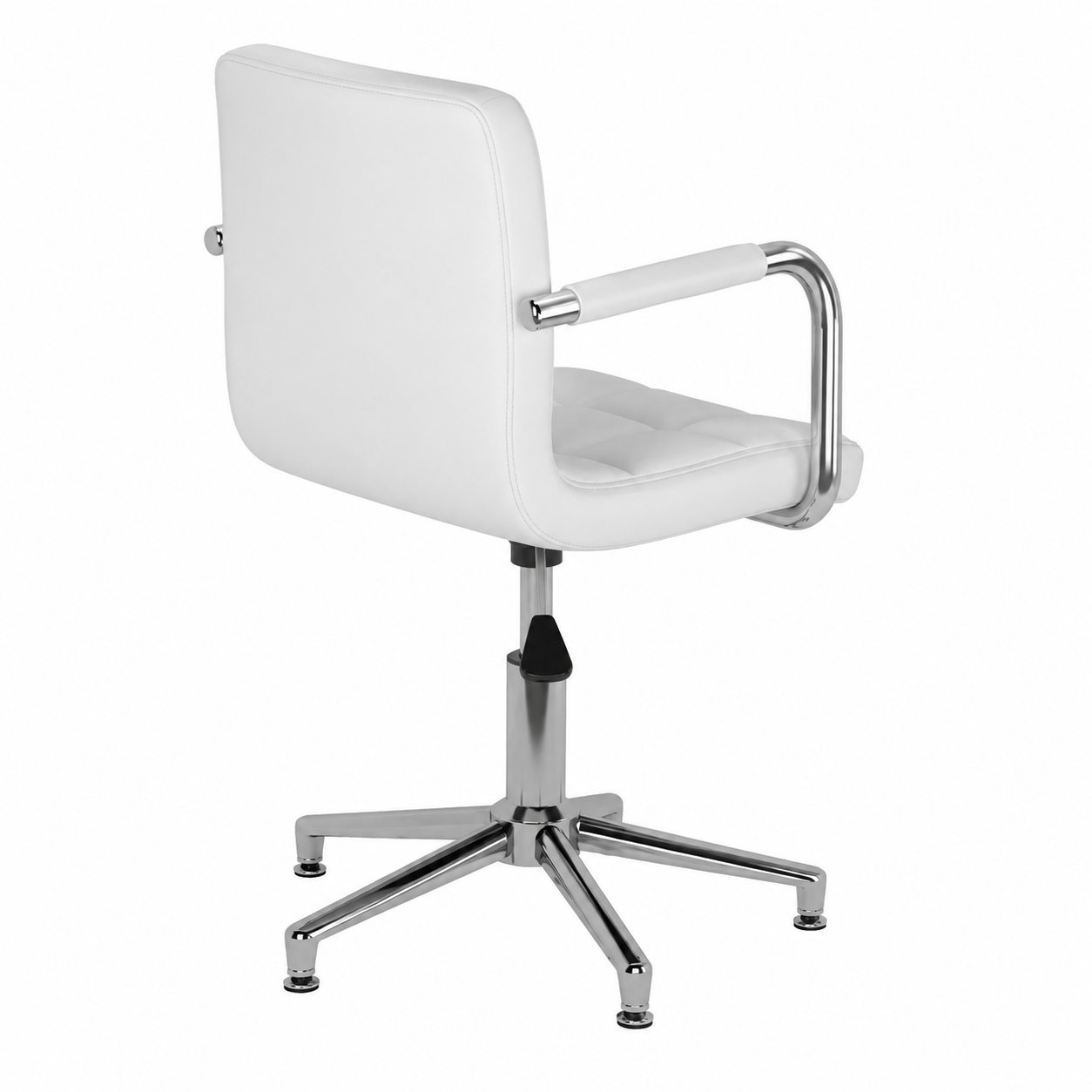 Paire de chaises de salle à manger pivotantes en similicuir blanc