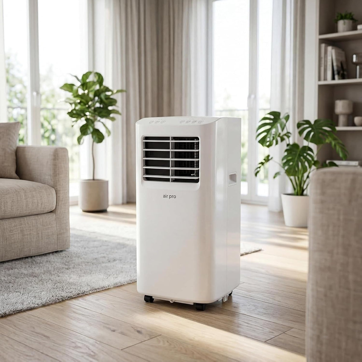 HURUMA climatiseur portable, 12000 BTU, 5000 BTU, Blanc, Climatiseur Mobile 4en1 Portable avec WiFi Smart et Télécommande