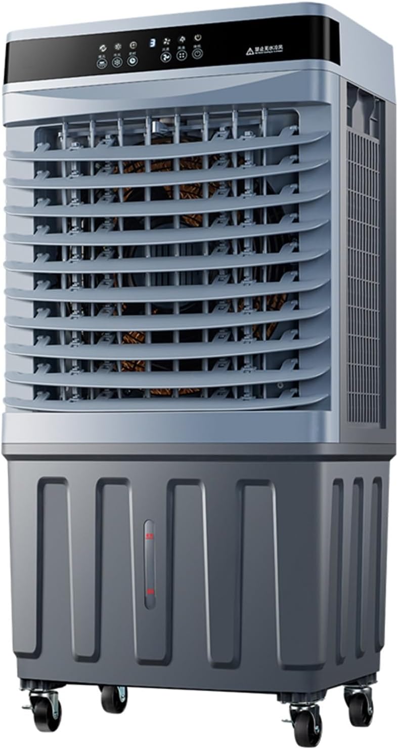 Refroidisseur fontaine à eau, 60 L, Blanc, d'air industriel à trois côtés, Alimentation en air grand angle de 120°