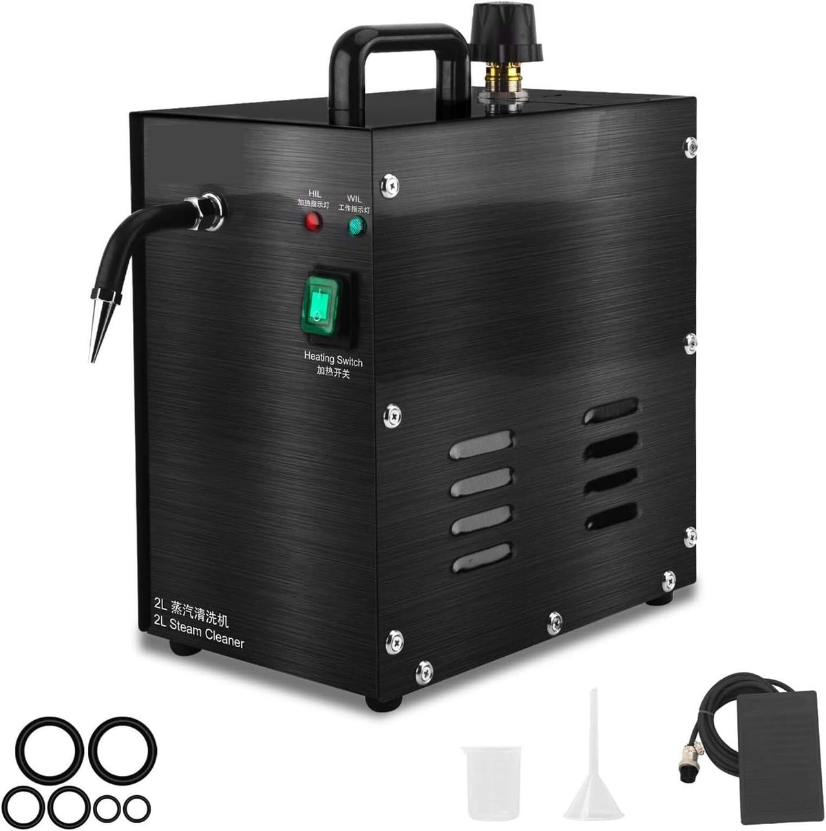 SMTYXS Nettoyeurs vapeur, 2 L, 1300 W, acier inoxydable SUS 304., Argenté, Nettoyeur À Vapeur Industriel For Bijoux