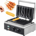GEHPYYDS gaufrier, 1550 W, 110-240 V/50-60 Hz., Argenté, 6Pcs Machine à Hot-Dog de Maïs Électrique s à Muffins Français Antiadhésifs