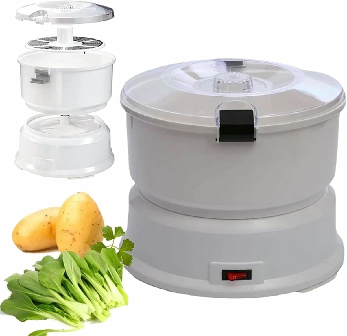FLYIODFCXV Éplucheurs, Noir, Éplucheuse à pommes de terre, Éplucheur de pommes terre automatique, éplucheur légumes électrique