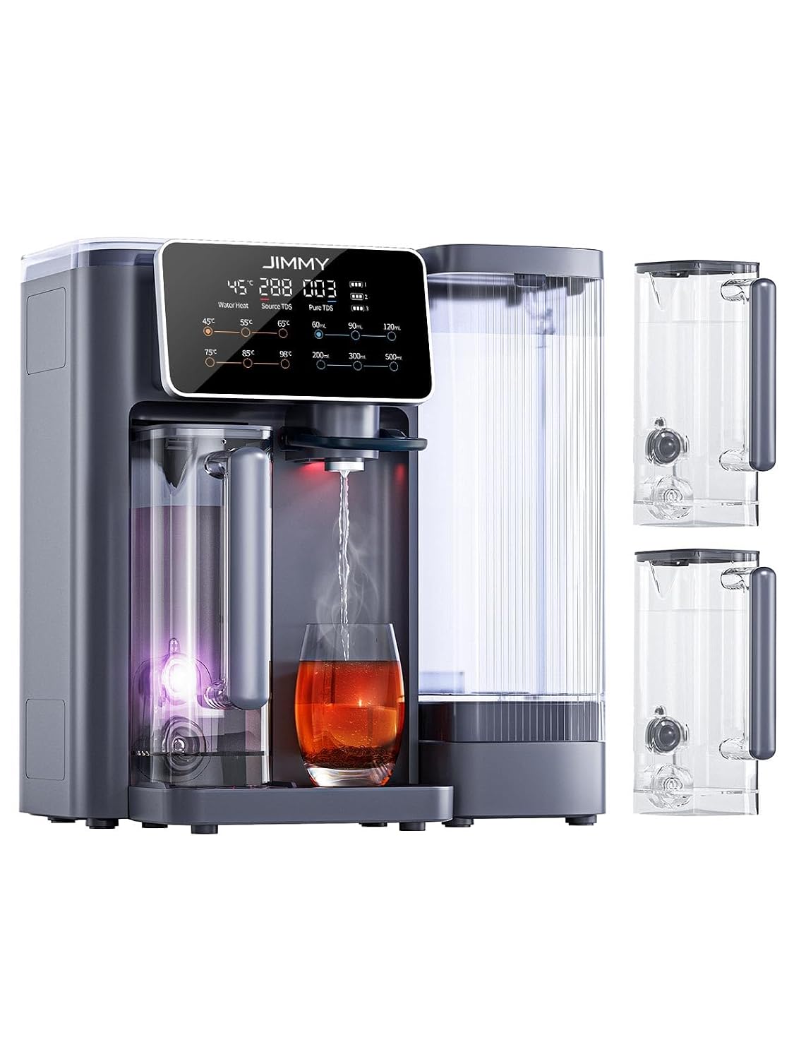 Jimmy distributeur d'eau chaude, Blanc, R9 Purificateur d'Eau à Osmose Inverse sur Comptoir, Filtration 7 Étapes avec UV