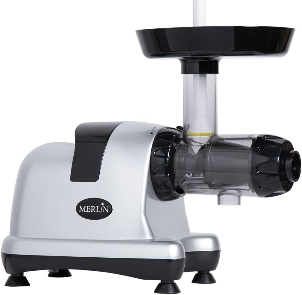 Merlin Juicers Extracteurs de jus, 200 W, Argenté, Merlin MNC500S, Extracteur de Jus Horizontal à Pression à Froid
