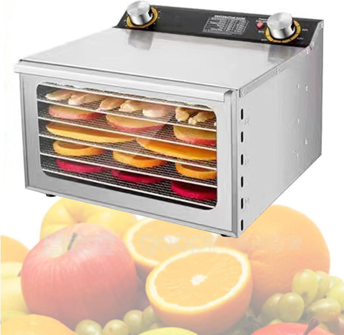 XSDAJSD déshydrateur alimentaire, Argenté, 6/8/12/18 couches, en acier inoxydable, minuterie de 12 h, température réglable de 30 à 90 °C