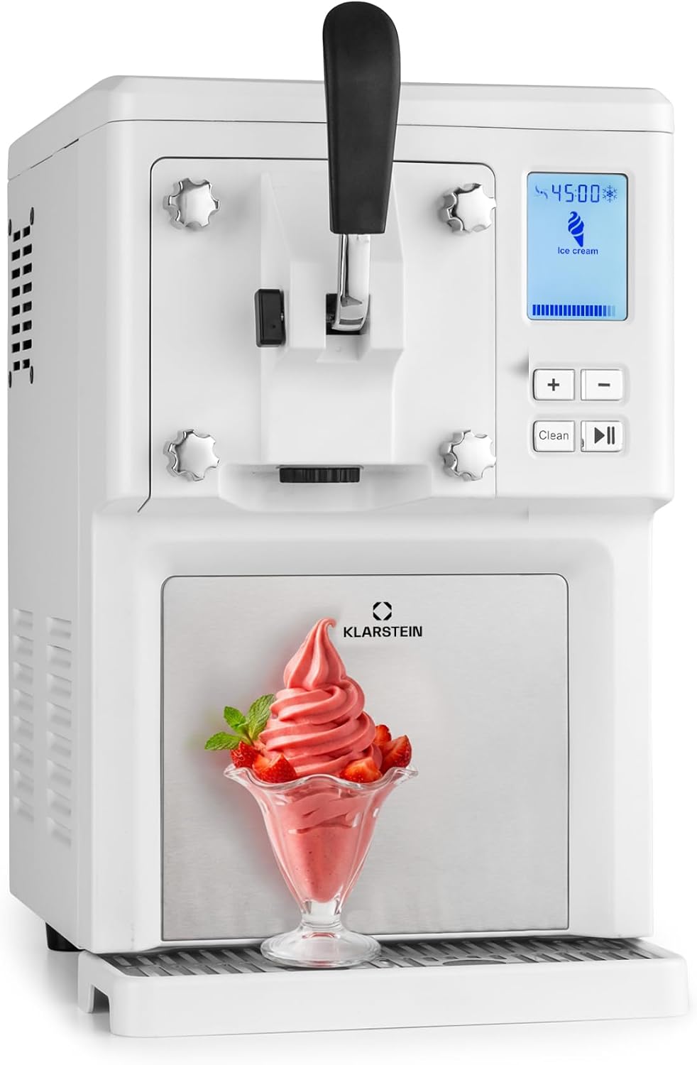KLARSTEIN sorbetière, 1,5 l, Blanc, Sweet Sundae Machine à glace à l'italienne, compresseur à refroidissement autonome