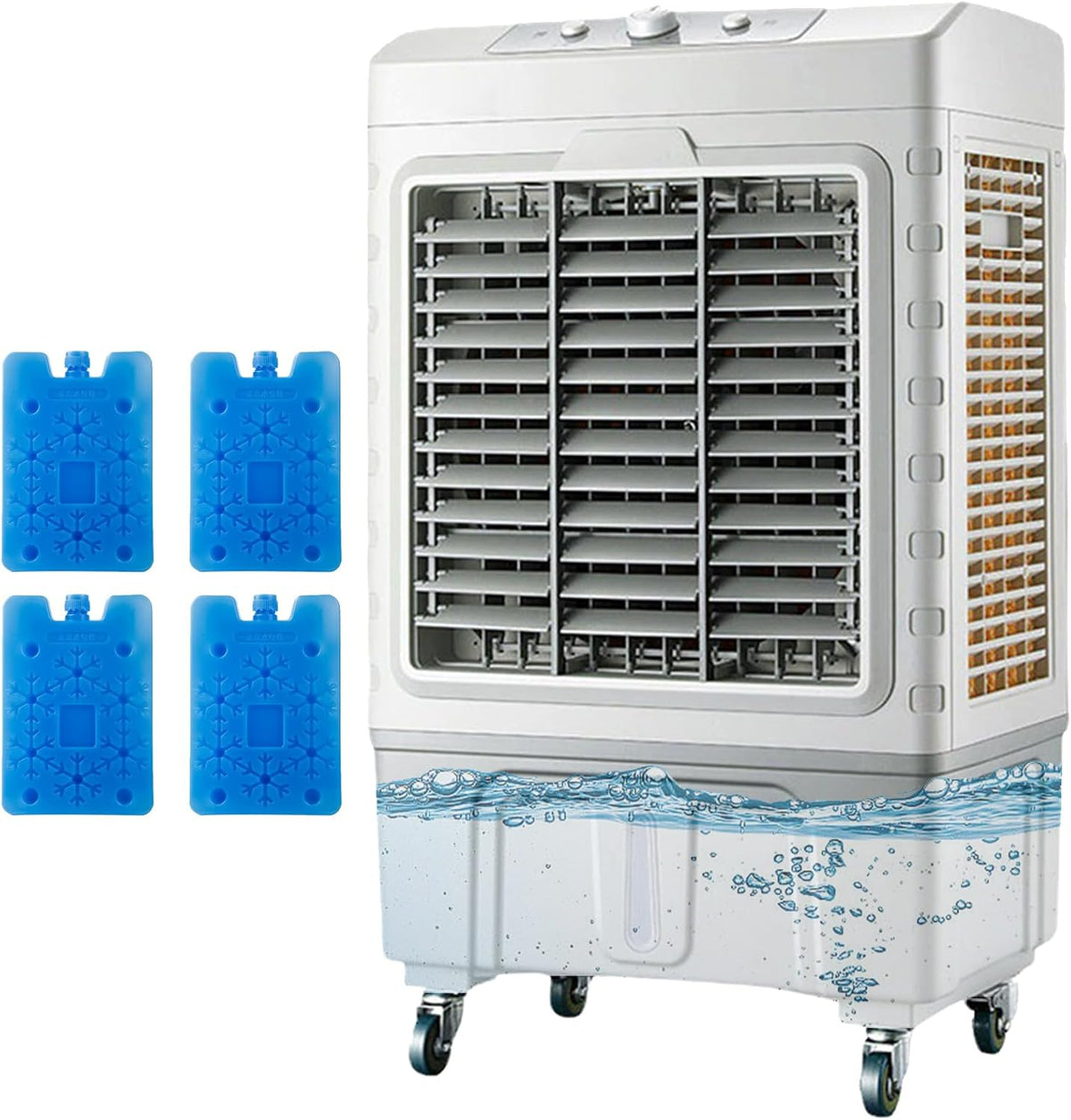 GTHTUHFD rafraîchisseur d'air, 55 litres, Blanc, évaporateur portable avec réservoir d'eau de 50/, 3 vitesses