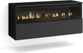 Skraut Home cheminée électrique, 102 cm de large, 21 cm de haut., 34w., 102x45x35 cm, Noir, Effet Flamme, 1 Ouverture