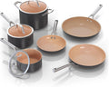 NINJA batterie de cuisine, Noir/Argenté, Ensemble de casseroles et poêles antiadhésives, en céramique de, 9 pièces antiadhésives