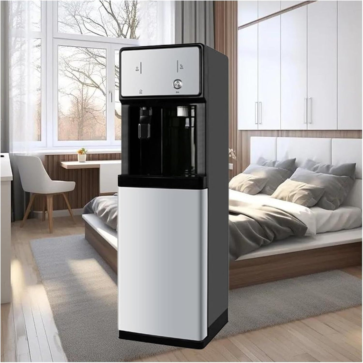 JBKNAN fontaine à eau, 220 V, Noir, Distributeur d'eau Chaude Et Froide/Glace, Glacée pour Usage Domestique Et Petites Entreprises