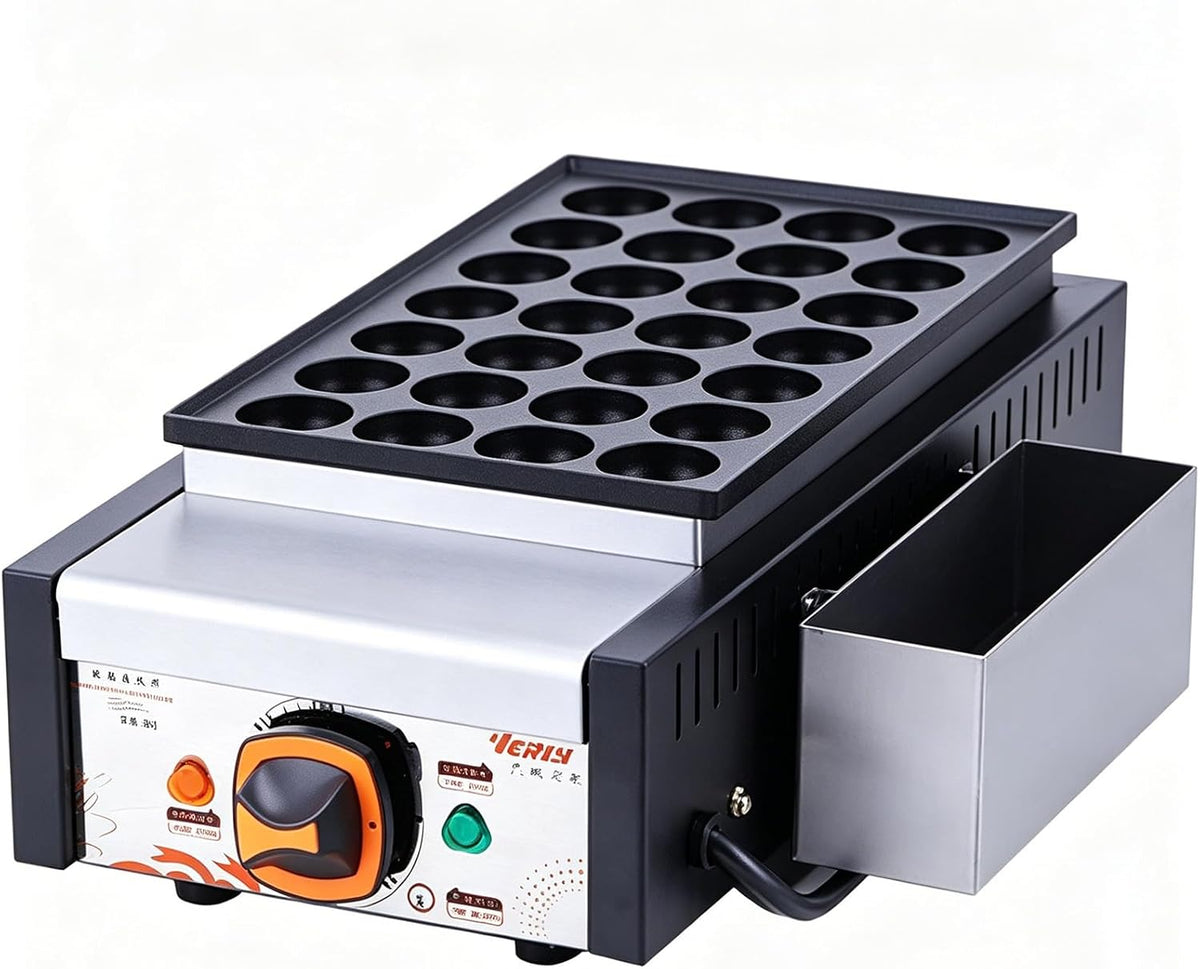 table de cuisson Appareil, 1,65 kW, 40 mm, 1650 W, Noir, électrique à Takoyaki 28 cavités (Ø ), Machine à boulettes de poisson et de poulpe