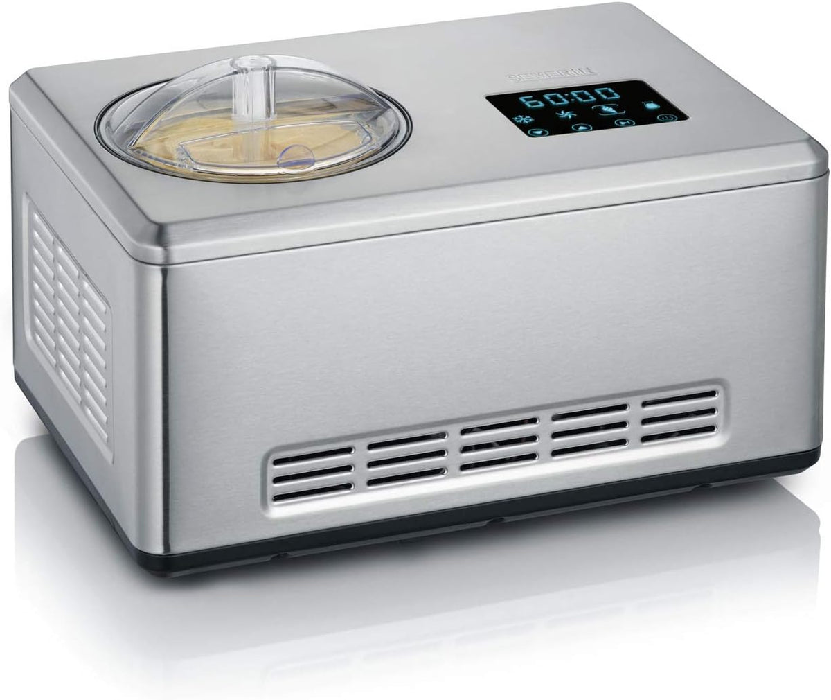Severin sorbetière, EZ 7406, 2 x 2 litres, env. 180 W, 180 W, inox, électrique et yaourtière avec 2 récipients inclus