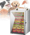 NzEupno déshydrateur alimentaire, 400 W (6/ 8 Plateaux), 800 W (12/ 18 Plateaux), Argenté, Professionnel Avec Plateaux En Acier Inoxydable