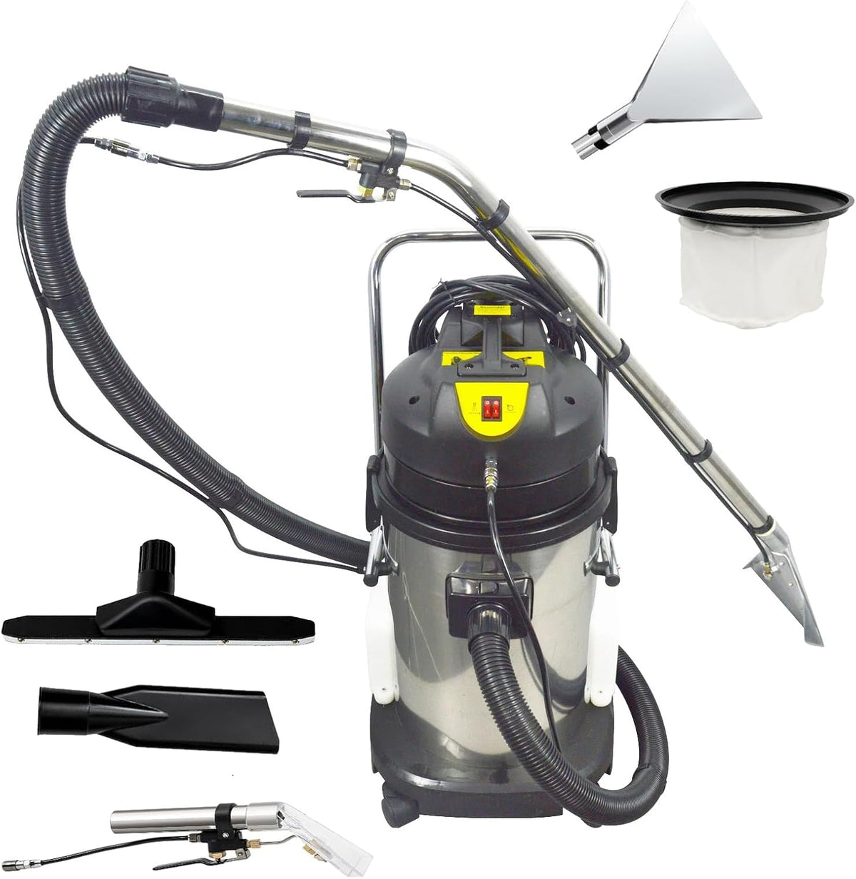 Nettoyeur nettoyeur vapeur, 40 L, Noir, vapeur professionnel, spray et extrait 3 en 1, à vapeur humide et sec pour hôtels et bureaux