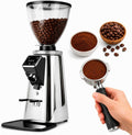 HCAUYNN Moulins électriques à cônes, 175 × 268 × 450 mm, 350 W, 64 mm, 750 g, Argenté, Moulin à Café Professionnel
