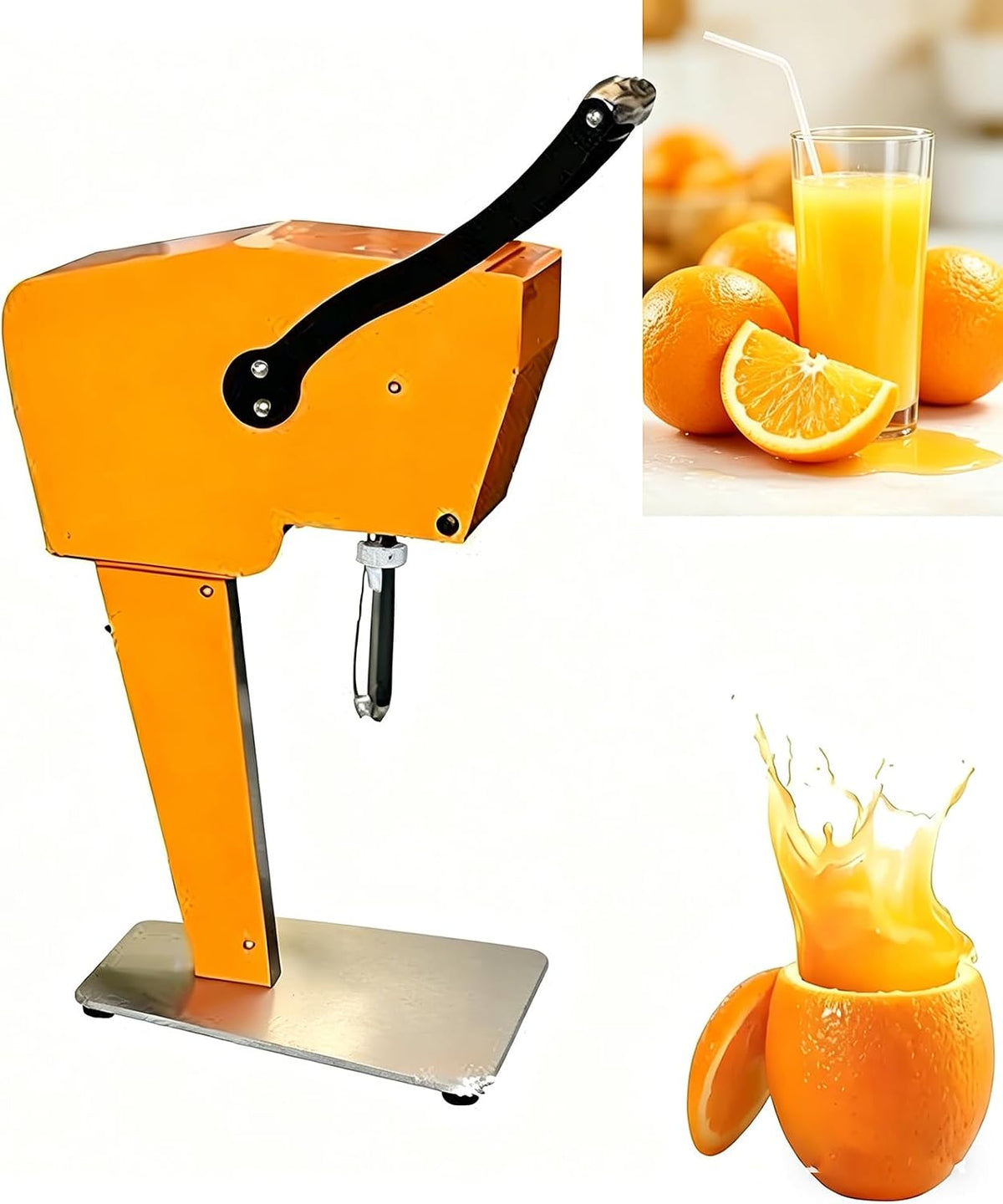 LHQYA presse-agrumes, 210 x 297 x 535 mm, Noir, Extracteur De Jus Professionnel, Électrique pour Oranges avec Éplucheur Et Double Lame