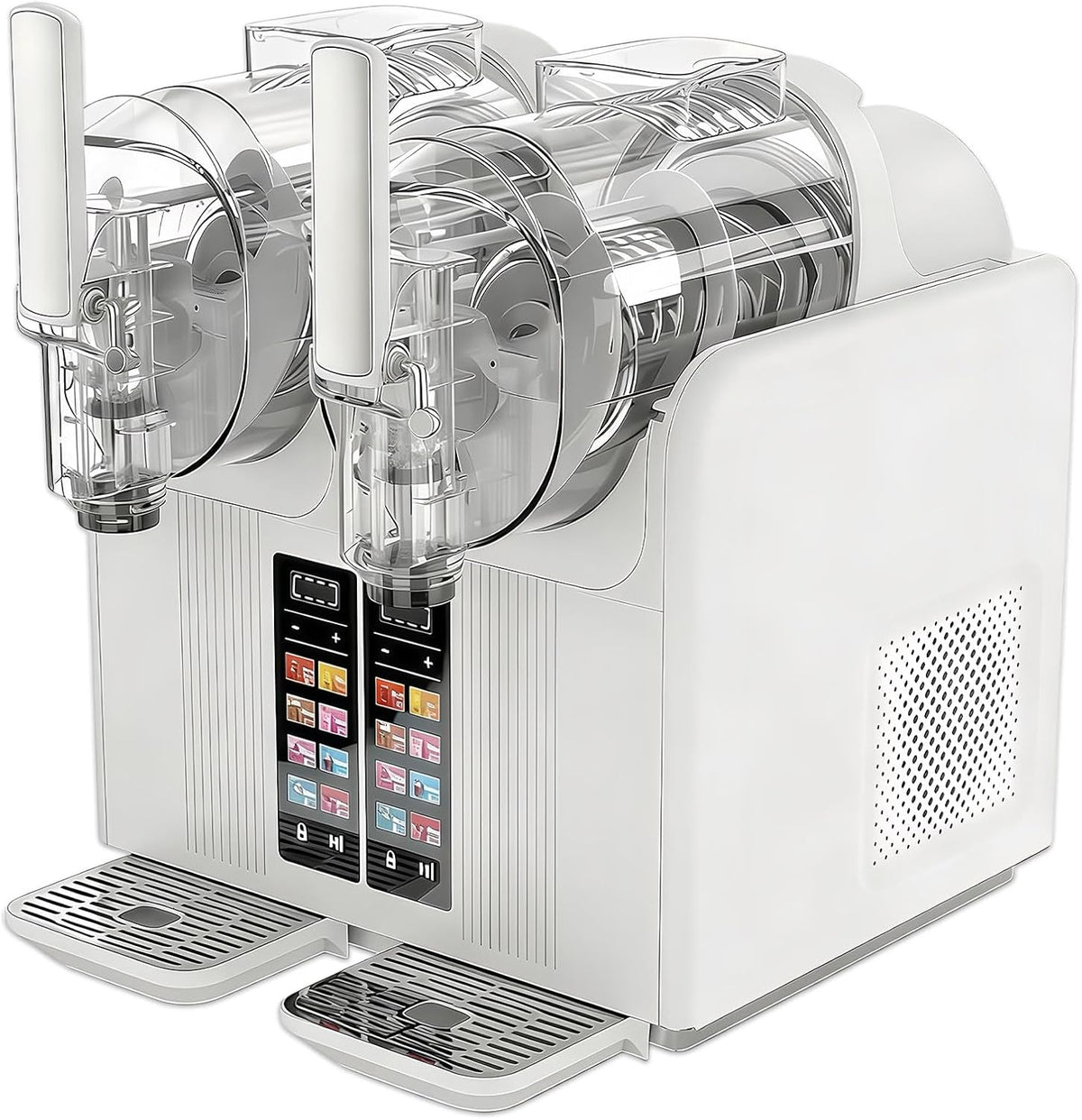 Glowdora sorbetière, Blanc, Machine À Granita, Mixeur À Smoothies À Double Cylindre avec Écran Tactile, Temps De Préparation : Environ 20 À 30 Minutes
